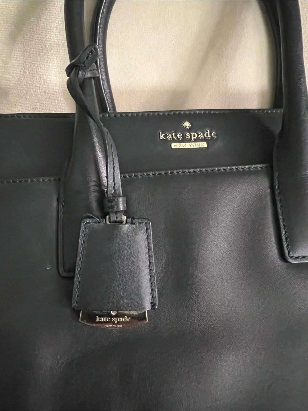 🖤 Kate Spade New York Black Leather Satchel Crossbody Purse Top Handle Bag